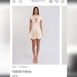 The Odette Dress Cream Satin Mini Dress with Keyhole Neck